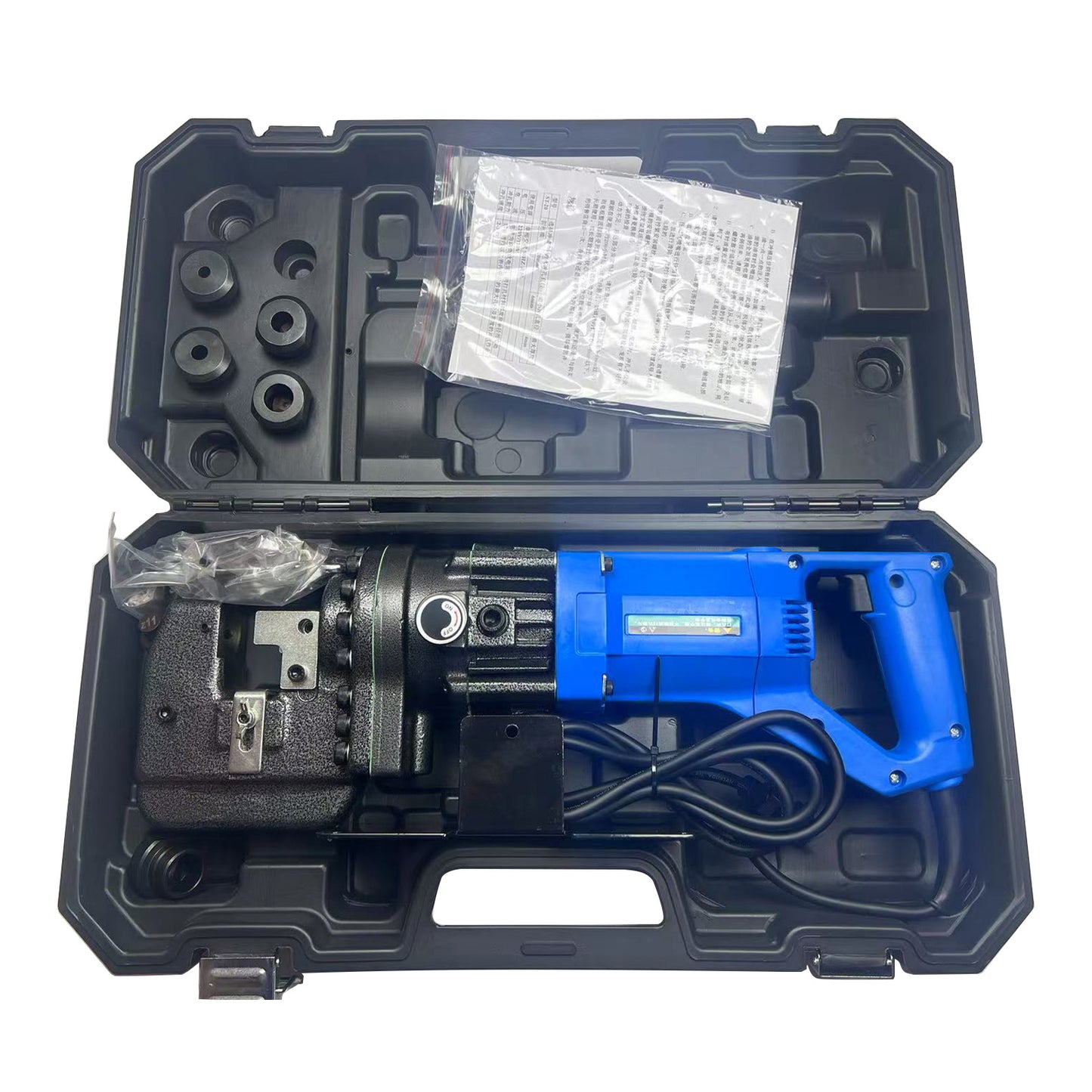 Hydraulic Hole Puncher Electric Knockout Punching Tool 1300W 110V with 5 Dies Φ 1/4” 3/8” 1/2” 11/16” 4/5”
