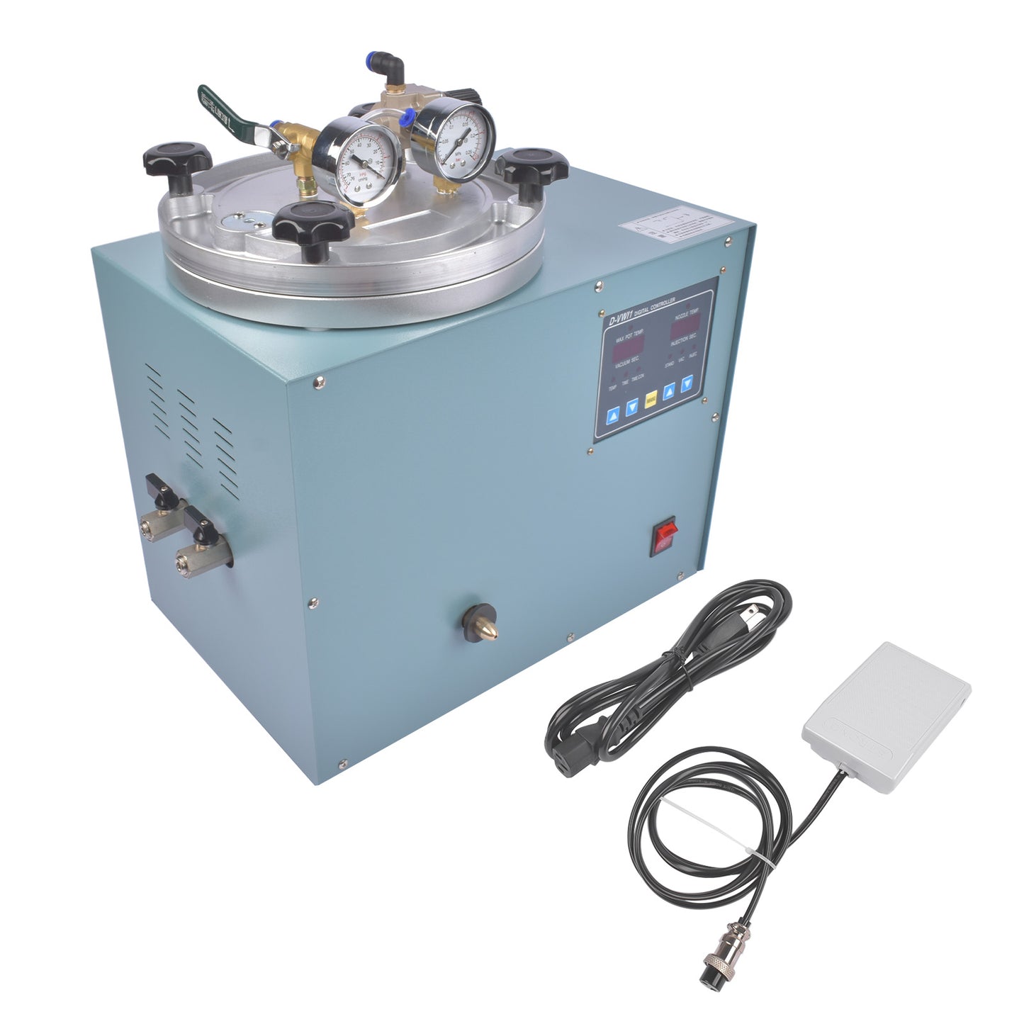 110V 510W Wax Injection Machine Vacuum Wax Injector 6.61lbs Jewelry Wax Injector with Auto Clamp Wax & Controller Jeweler Casting Tool with Digital Display (Light Blue)