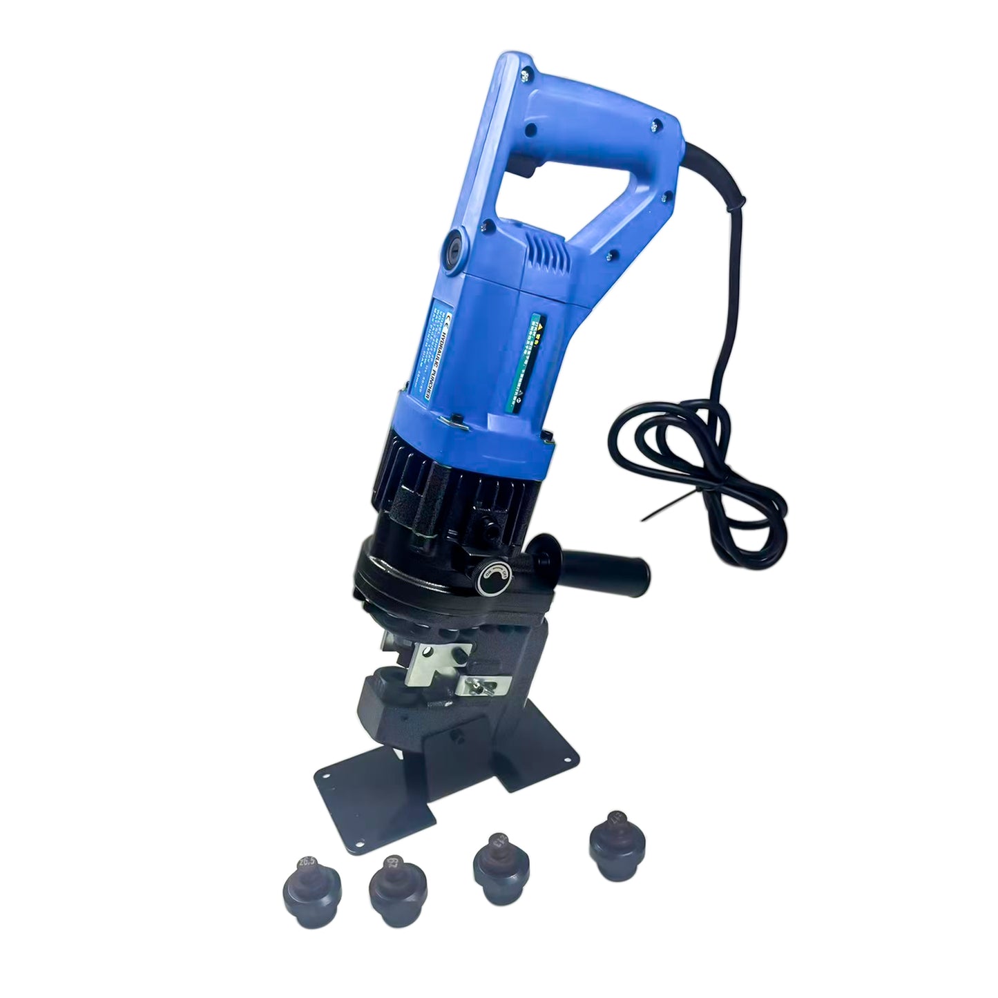 Hydraulic Hole Puncher Electric Knockout Punching Tool 1300W 110V with 5 Dies Φ 1/4” 3/8” 1/2” 11/16” 4/5”