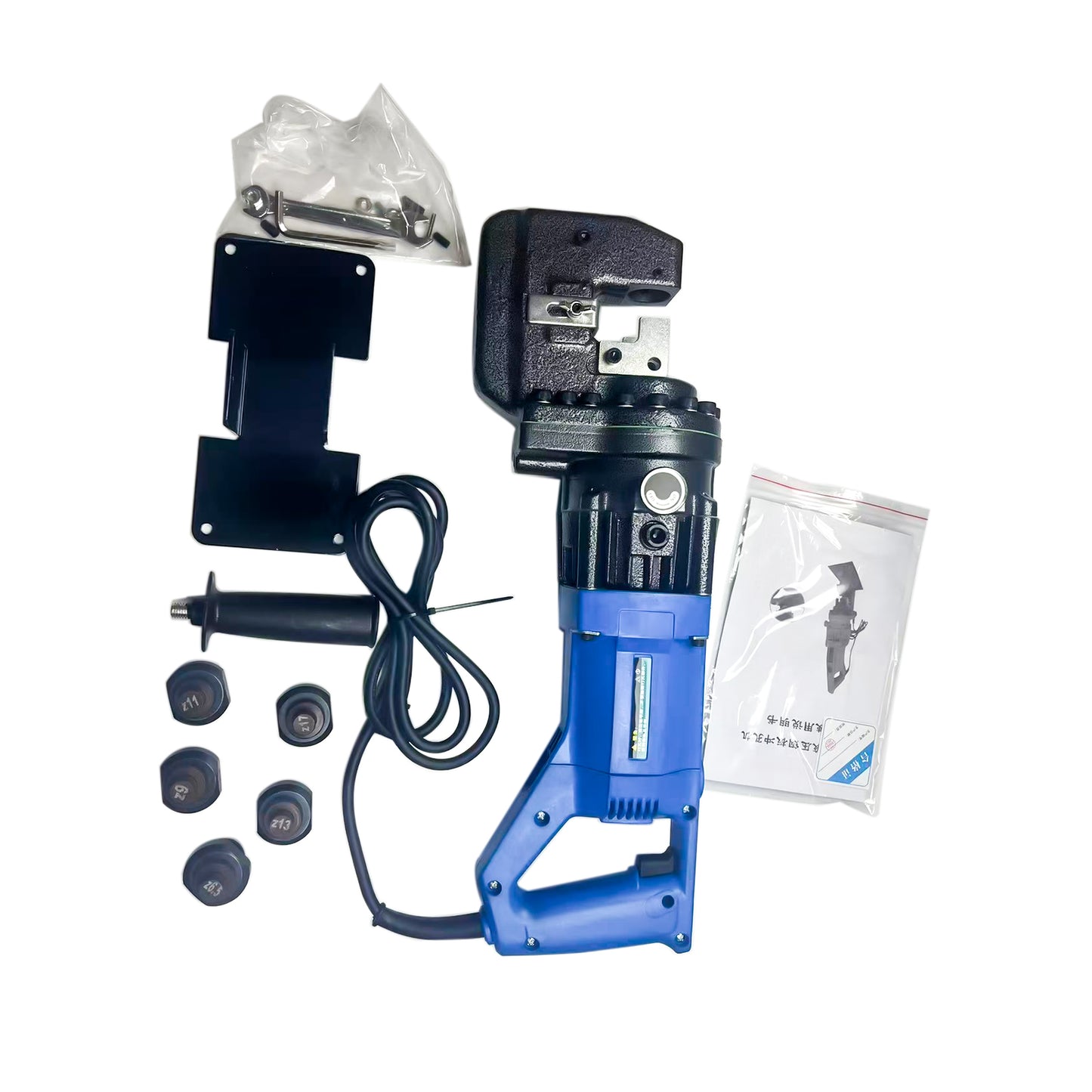 Hydraulic Hole Puncher Electric Knockout Punching Tool 1300W 110V with 5 Dies Φ 1/4” 3/8” 1/2” 11/16” 4/5”