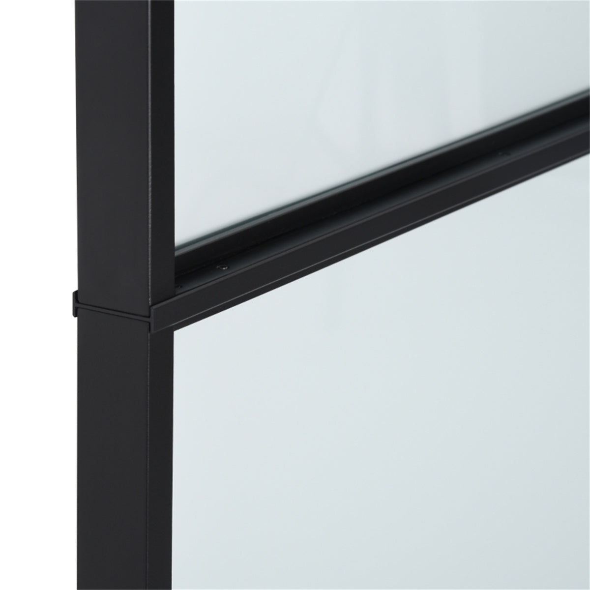 36" x 84" Sliding bathroom Door with 6FT Hardware Kit and Handle, Industrial Frosted Tempered Glass Door with Carbon Steel