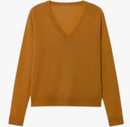 Women's Merino Wool Sweater Casual Lightweight V Neck Raglan Sleeve Knit Top Loose Pullover